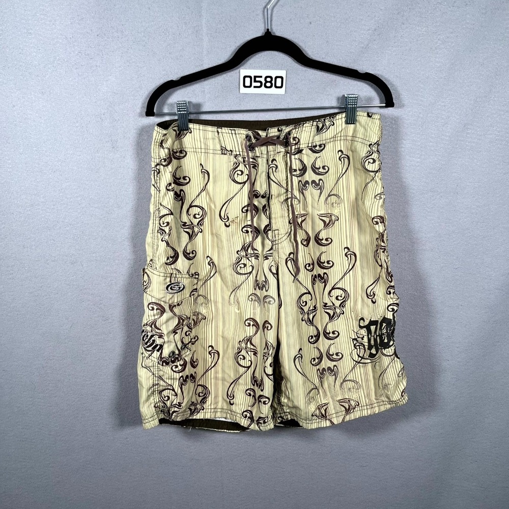 Gotcha Board Shorts Mens 33 Multicolor Floral‎ Graphic Logo Swimwear Surfing